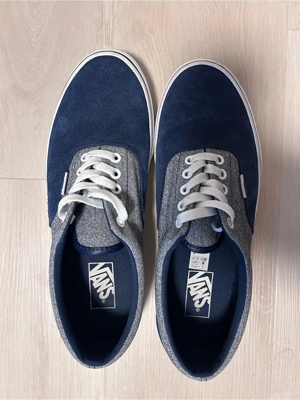 Vans Navy Suede & Grey Canvas Low-Top Sneakers